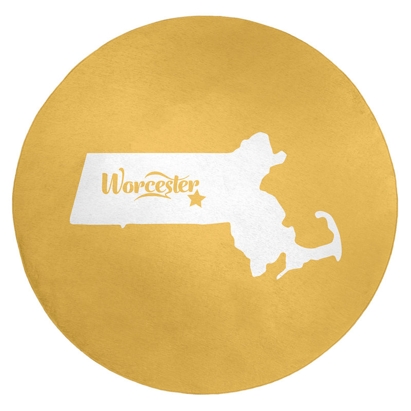 Tapis en poly-chenille worcester massachusetts, Rond 5 pi