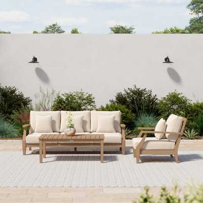 Samya 4-Person Eucalyptus Patio Seating Group