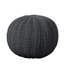 Pouf rond 20 po en coton noir