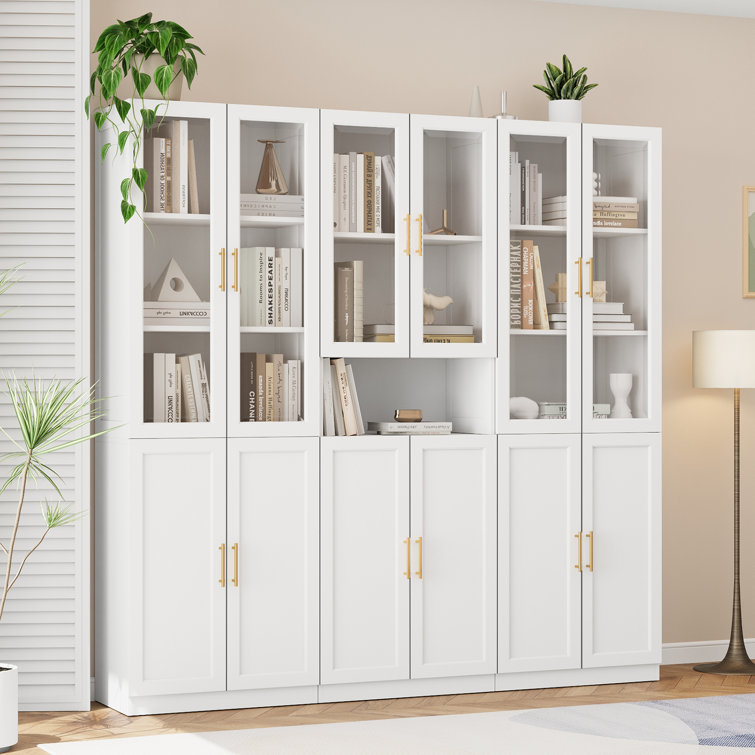 Storage Bookcase with Glass Door