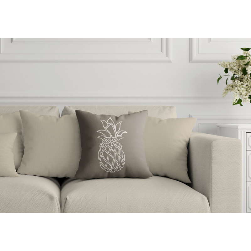 Housse de coussin d'extérieur carré Calico, H 15 po x l 15 po, Taupe