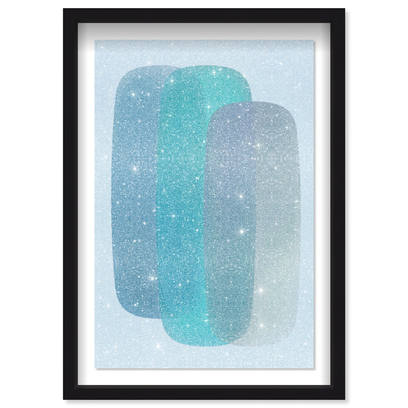 Teal Gradients Print by Oliver Gal, 37.5"H x 25.5"W, Black Shadowbox