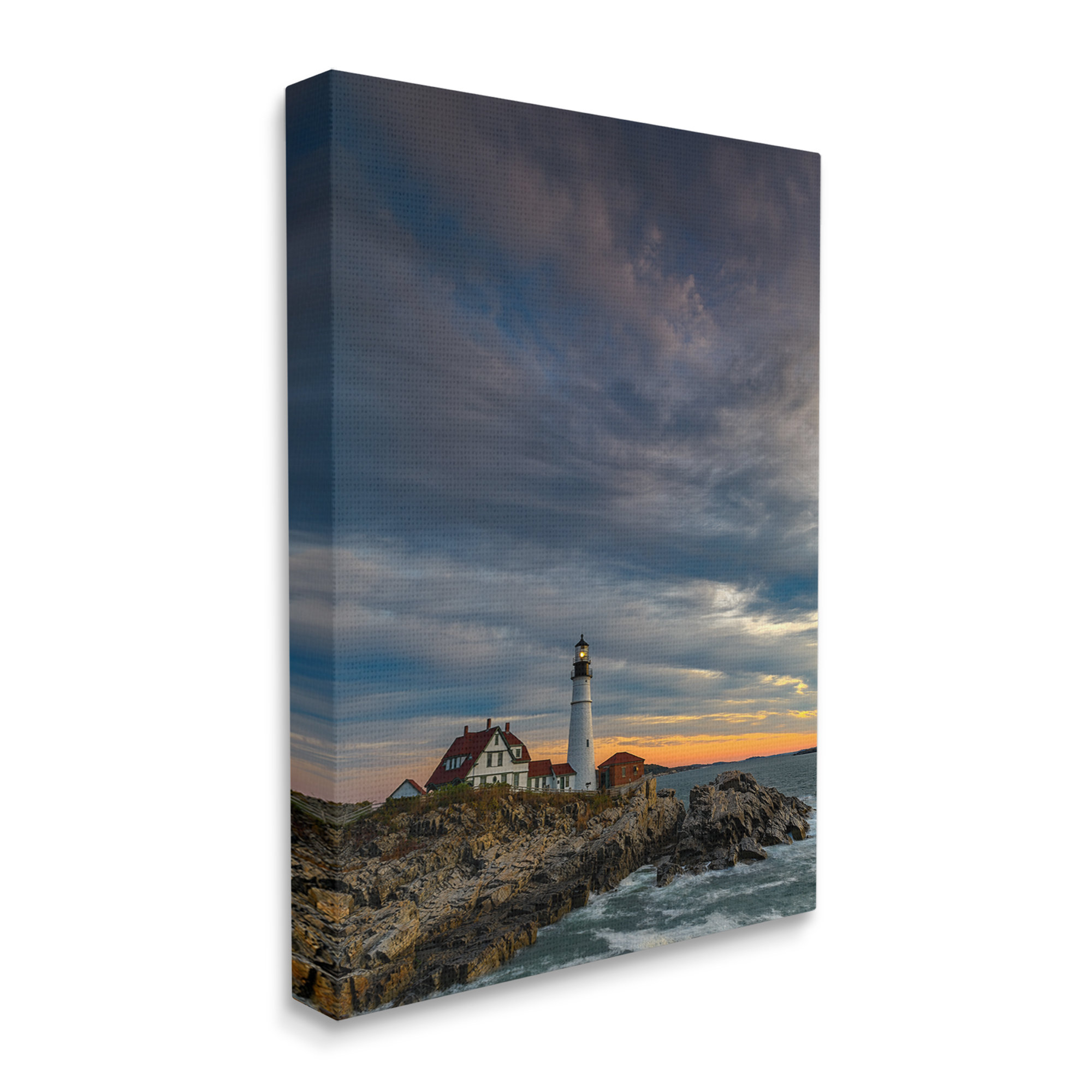 Stupell Industries Seaside Lighthouse Beacon Coast On Canvas by Rick ...