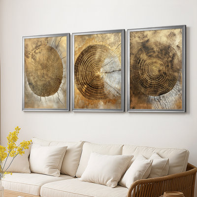 Série ABSTRACT CCXI - Toile tendue avec châssis encadré - 3 pièces