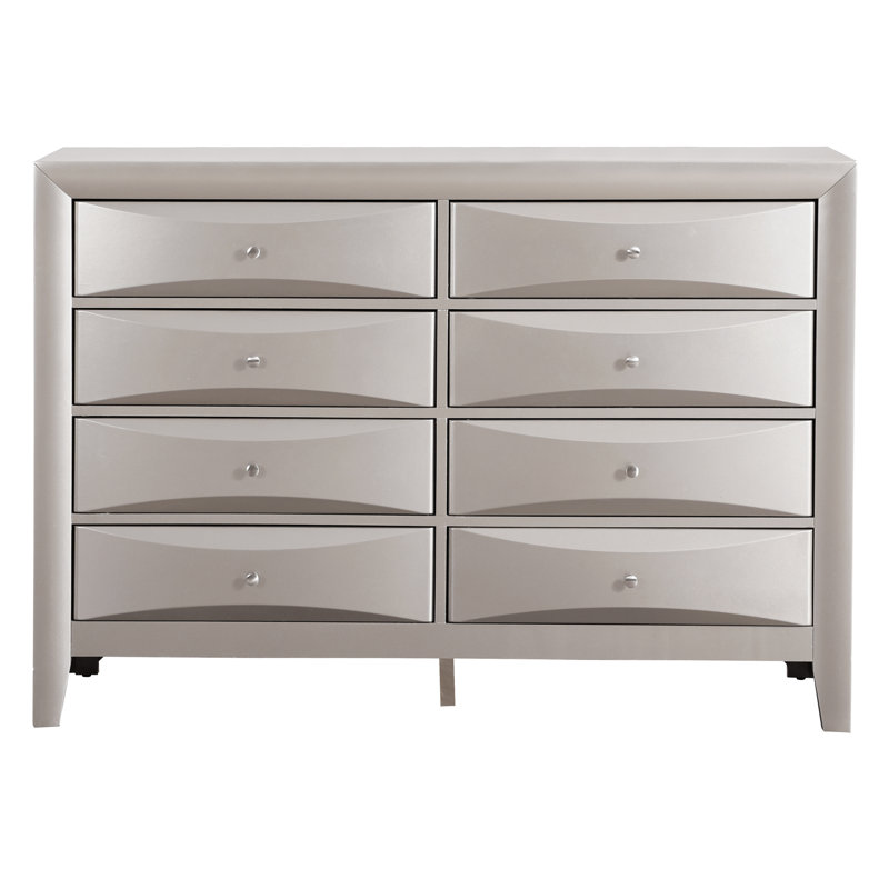 Élégante commode champagne argentée