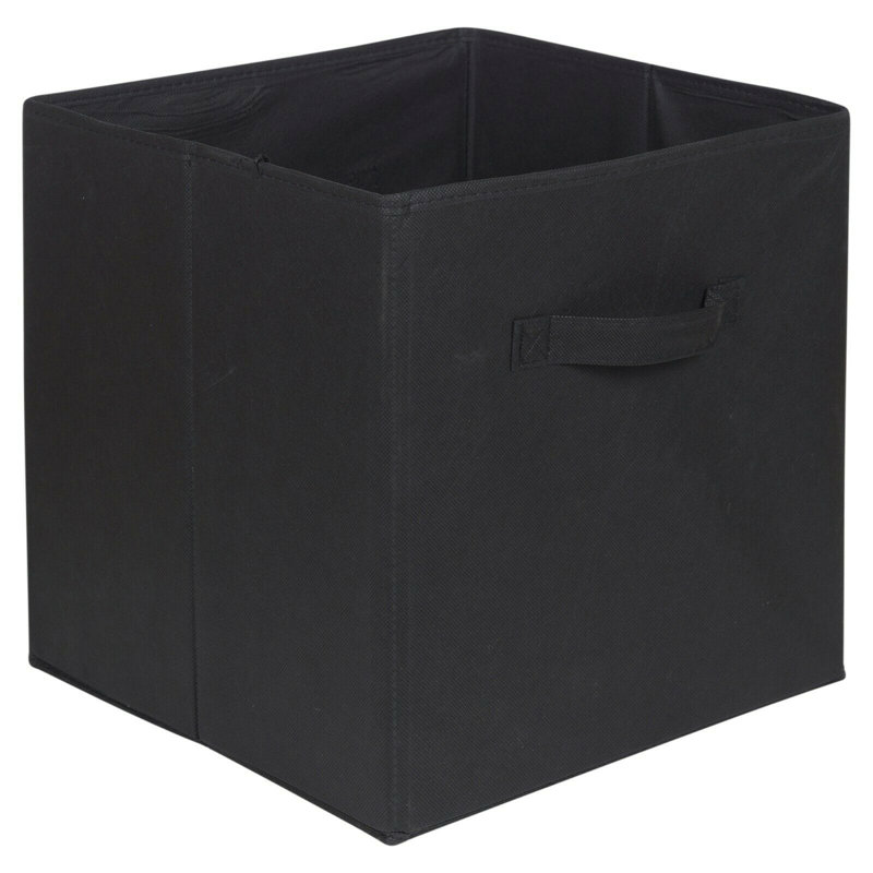 6 pcs Collapsible Fabric Storage Boxes, Black