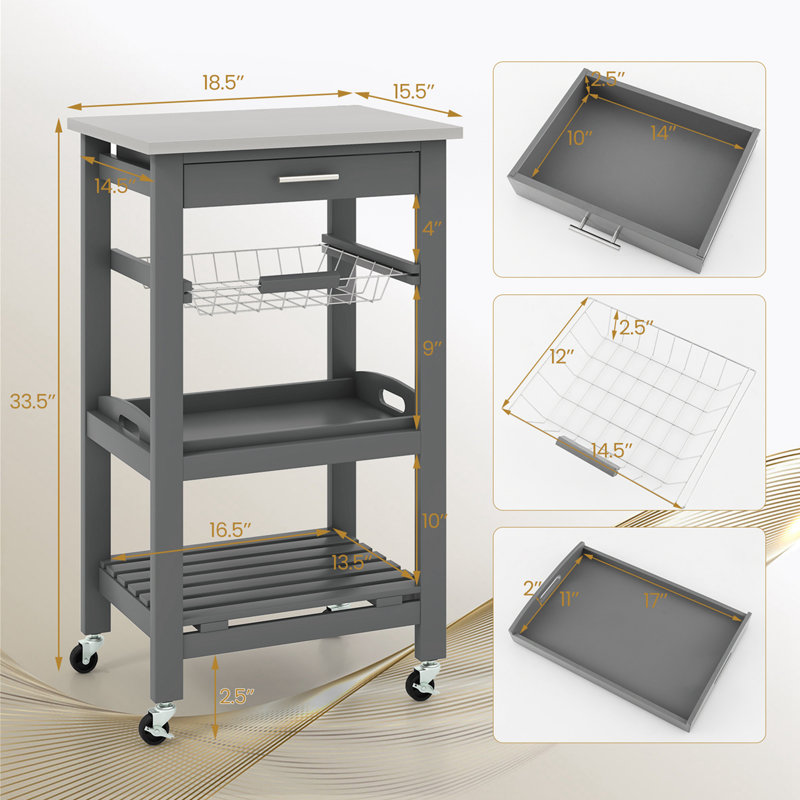 Chariot utilitaire H 33,5 po x l 18,5 po