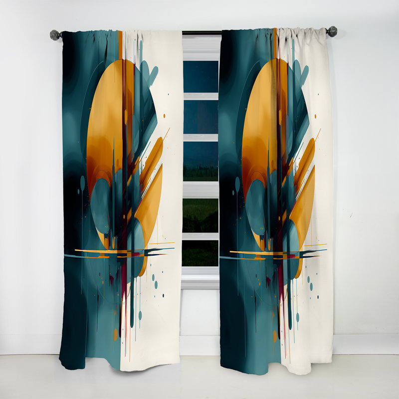 La géométrie de la lumière I - Rideau moderne - Velours obscurcissant - 1 panneau, L 52 po x L 120 po