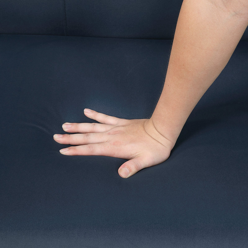 Fauteuil d'appoint bleu marine rembourré en velours avec dossier et dossier capitonné, meubles de salon contemporains, 1 pièce