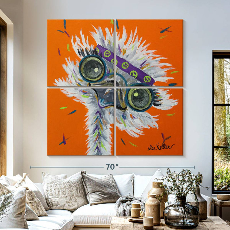 Brampt Ostrich Lennon, 57" H x 57" W