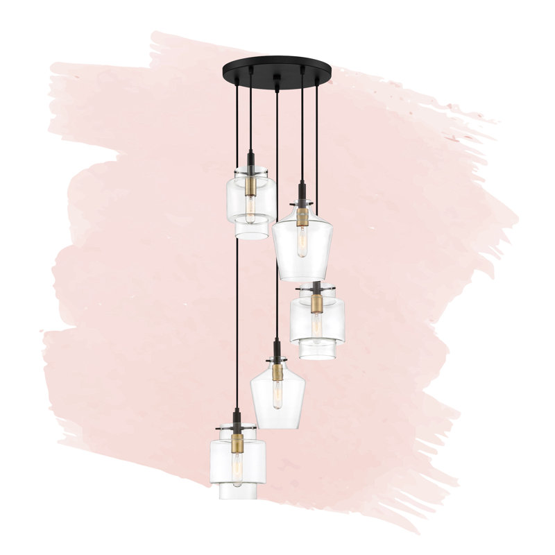 Luminaire suspendu en forme de cloche à 5 lumières Dellarae