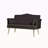 Black Velvet Loveseat Sofa