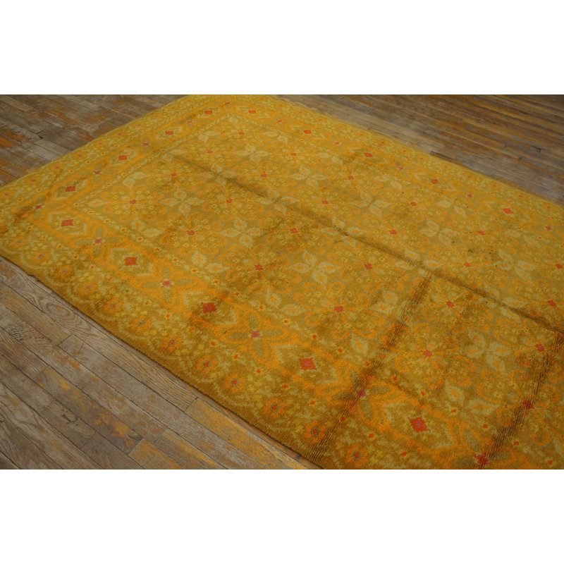 Antique Spanish Carpet Spanish Allover Geometric Knotted Rug