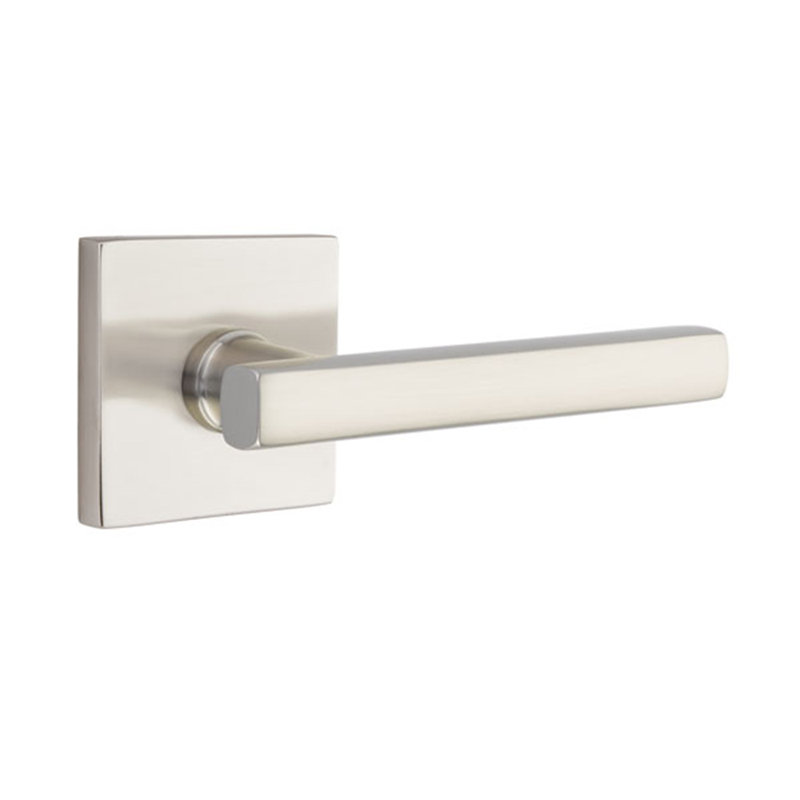 Privacy (Bed & Bath) Door Lever with Rosette, Right, Satin Nickel