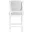 Tabouret à hauteur de comptoir blanc de 26 po, siège et dossier rembourrés gris, texturé, stationnaire pour les repas Barre de 26 po
