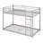 Metal Twin Over Twin Low Bunk Bed With Ladder And Full Length Guardrail-422130942