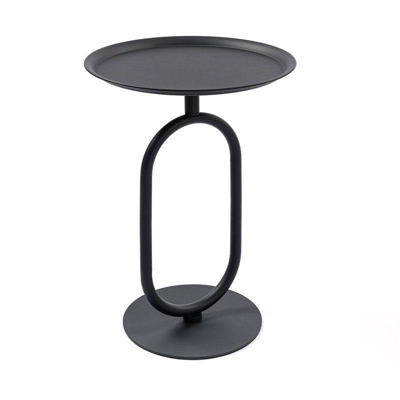 Table de bout en forme de lanterne en métal, petite table d'appoint ronde, table basse moderne à cocktail, petit piédestal d'appoint pour petits coins de salon, 24 po de hauteur