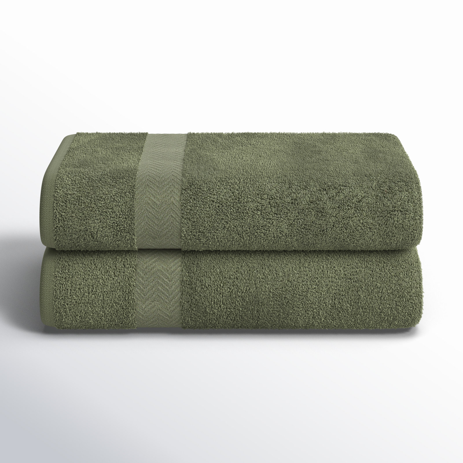Franklin Cotton Lightweight Quick-Drying Face Towel Washcloth, Forest Green, 2 Pieces Towel Set