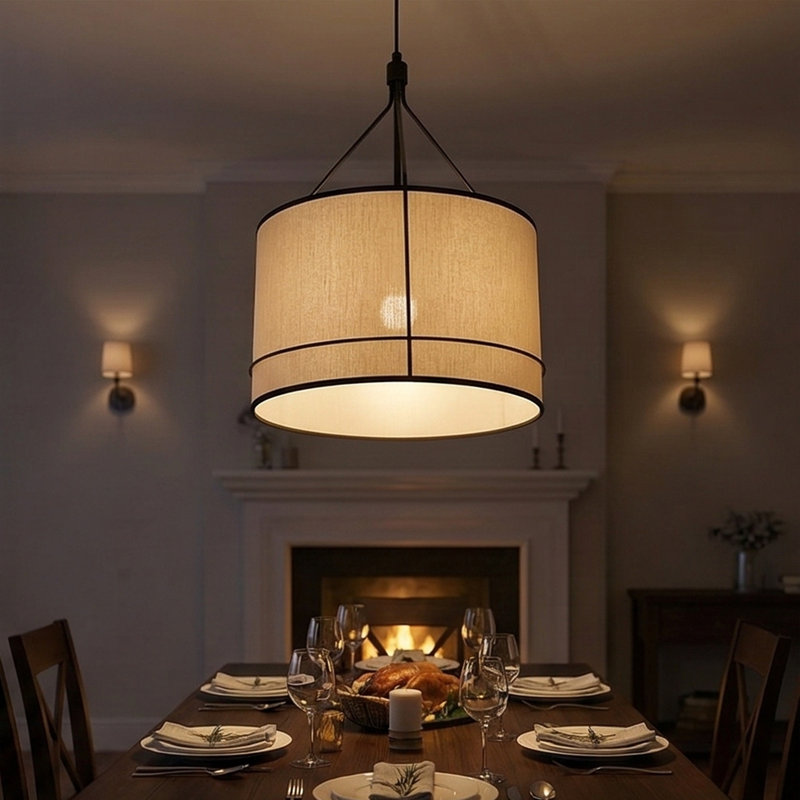 Lustre cylindrique à hauteur ajustable Aura, Doré chaud