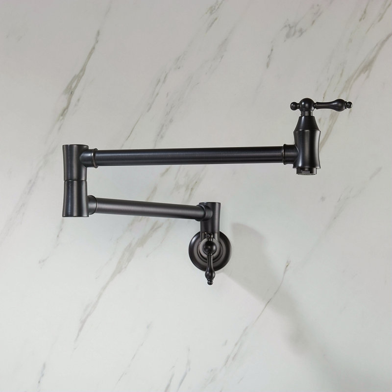 Robinet remplisseur de pot mural, Noir mat