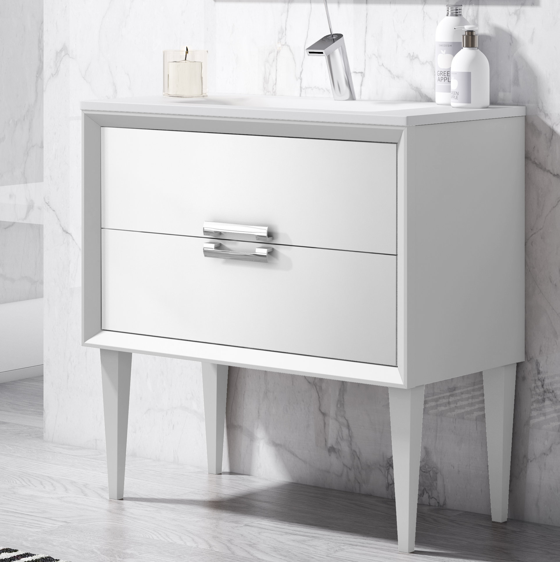 Orren Ellis Zak 32'' Single Bathroom Vanity with Ceramic Top Wayfair