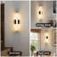 Ensemble de 2 appliques murales à bande lumineuse DEL intégrées 12 W noir mat-908406829