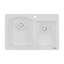 Évier de cuisine encastré à double cuve en granite composite 33 po x 22 po Ruvati - blanc arctique mat --36823025