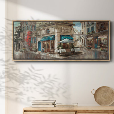Corner Café- Framed Canvas