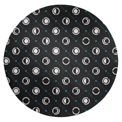 Tapis noir/bleu zone lune phases