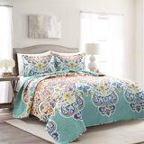Ensemble de courtepointe réversible en coton Boho Chic