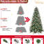 Arbre de Noël de 4 pi avec 747 pointes, baies rouges réalistes et pin naturel, branches pe + neige pour un environnement givré, structure à charnières à installation rapide et simple, métal solide et bien fixé