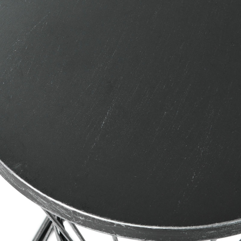 Artistic Matte Black Outdoor Side Table, Matte Black, 20.41" H x 16.66" W x 16.7" D