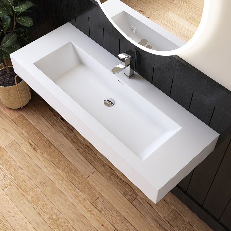Lavabo de salle de bain mural 48 "avec trou pour robinet