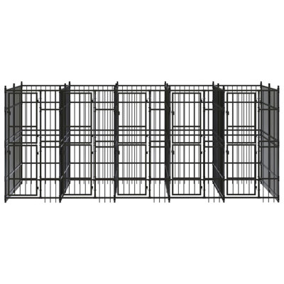VidaXL Outdoor Dog Kennel Steel