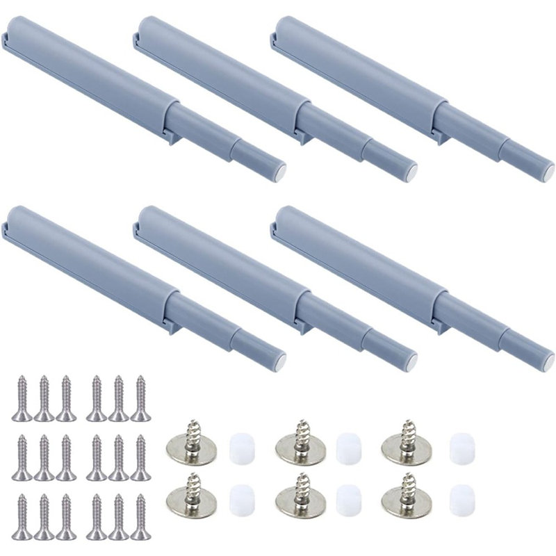 Paquet de 6 verrous magnétiques à pression pour ouvrir les loquets tactiles Loquet de porte avec quincaillerie de fixation pour garde-manger Armoire à tiroirs Armoire à tiroirs de plancher