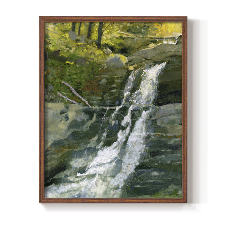 Impression encadrée Kent Falls - bois massif, Brun, H 10 po x l 8 po
