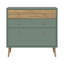 Mid-Century-Modern chest of drawers, EasyKlix by Forte quick assembly system, 3 drawers, tall feet, engineered wood, 89.8 cm W x 86.5 cm H x 41.5 cm D-123401136