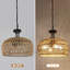 Lustre encastré tamoul bohémien en rotin 4 lumières