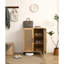 Armoire à chaussures à deux portes en rotin naturel avec grand espace de rangement et structure durable 29,5 pouces