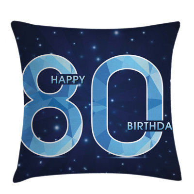 80th Birthday Indoor / Outdoor 36" Throw Pillow Cover