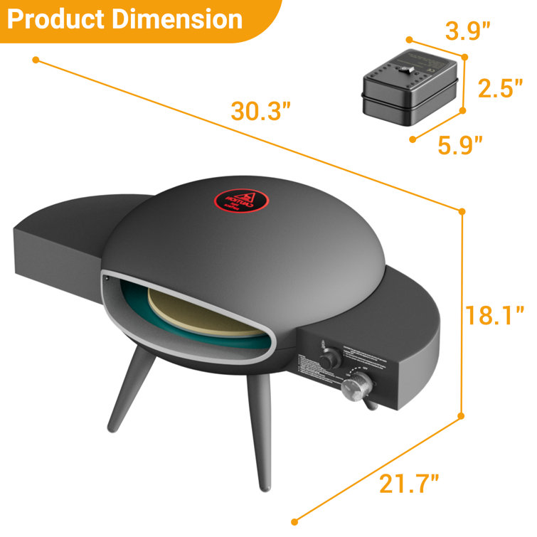 UDPATIO Outdoor Gas Pizza Oven Propane, Rotating Pizza Grill Oven Pizza  Maker with 12 Pizza stone, Portable Pizza Ovens for Outside with Rotary