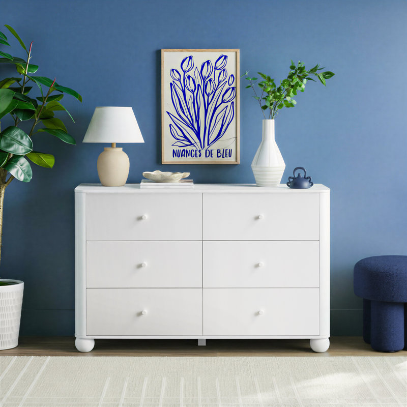Commode 6 tiroirs Modern Wood, White