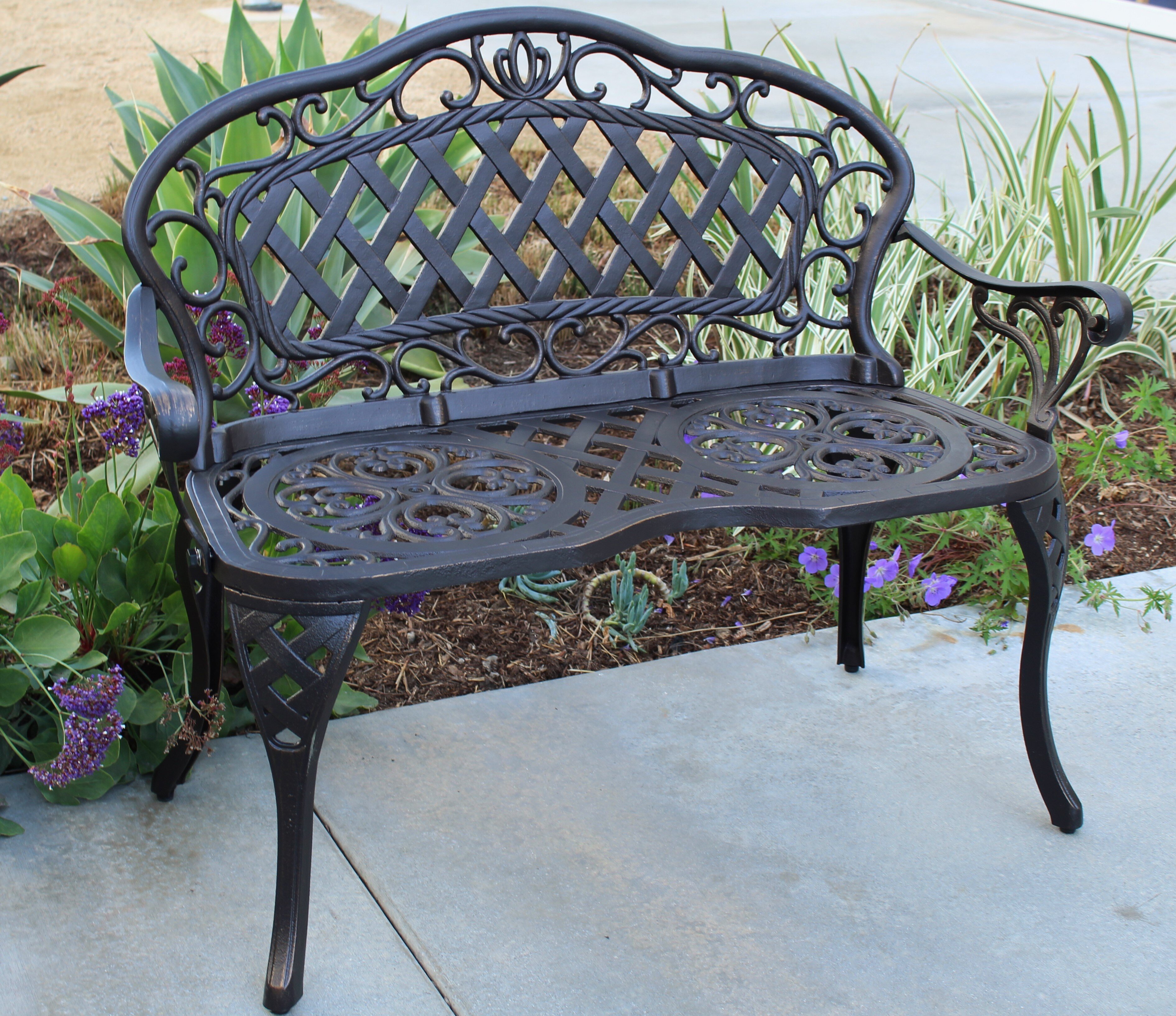 Astoria Grand Creedmoor Metal Outdoor Bench & Reviews | Wayfair