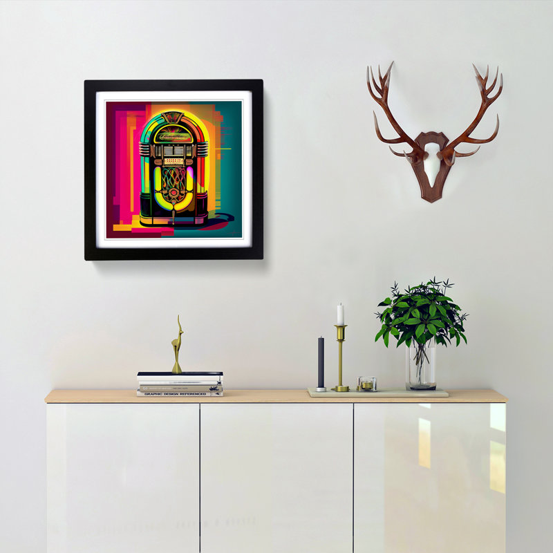 Jukebox Fauvism - Single Picture Frame Print, Black