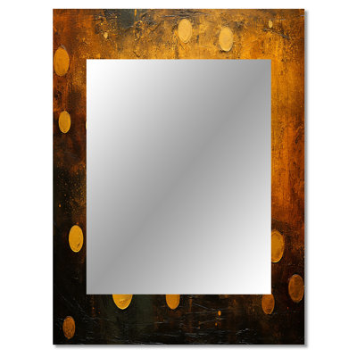 Amber Asteroids Solar System Space - Our Solar System Decorative Wall Mirror, Yellow Mirror, Printed Metal Art