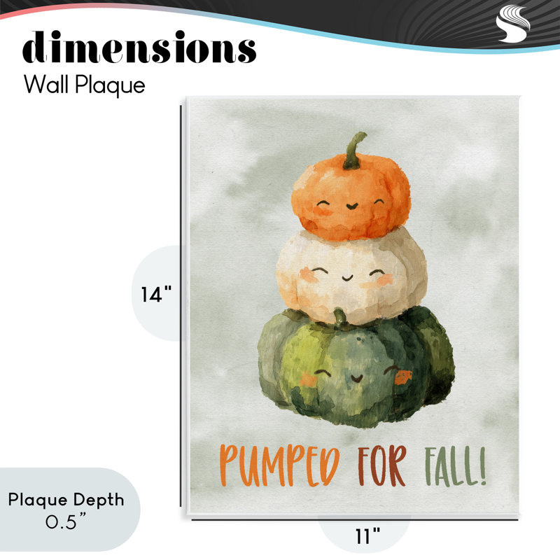 Plaque murale citrouilles souriantes pompées pour l'automne, design par Ziwei Li