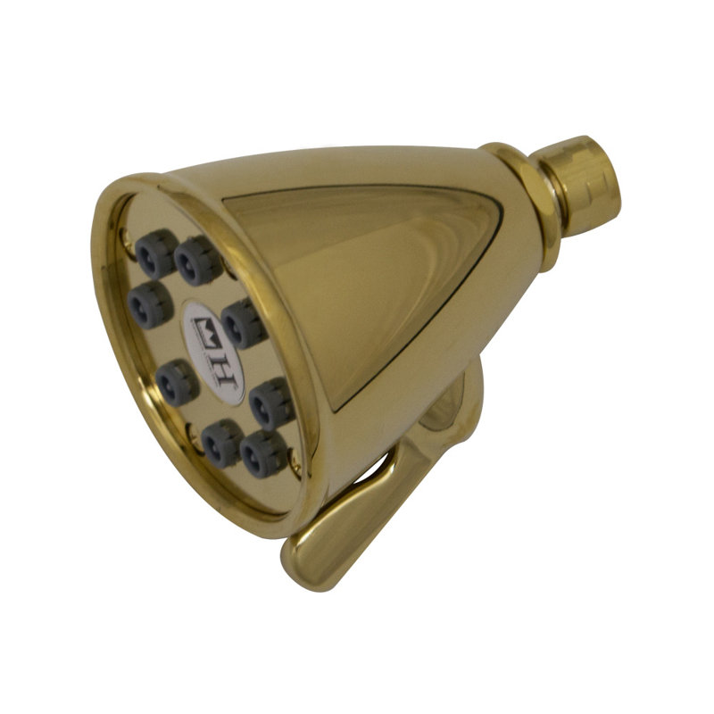 Showerhaus Rain Adjustable Shower Head 2.5 GPM GPM, Polished Brass