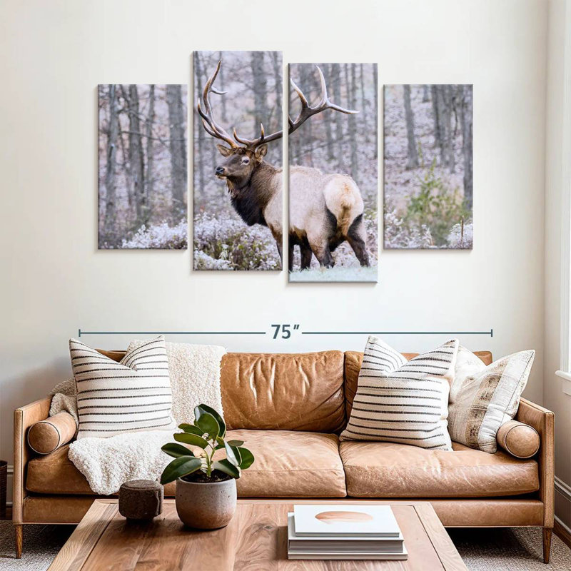 Brampt Wandering Winter Elk, 42" H x 68" W