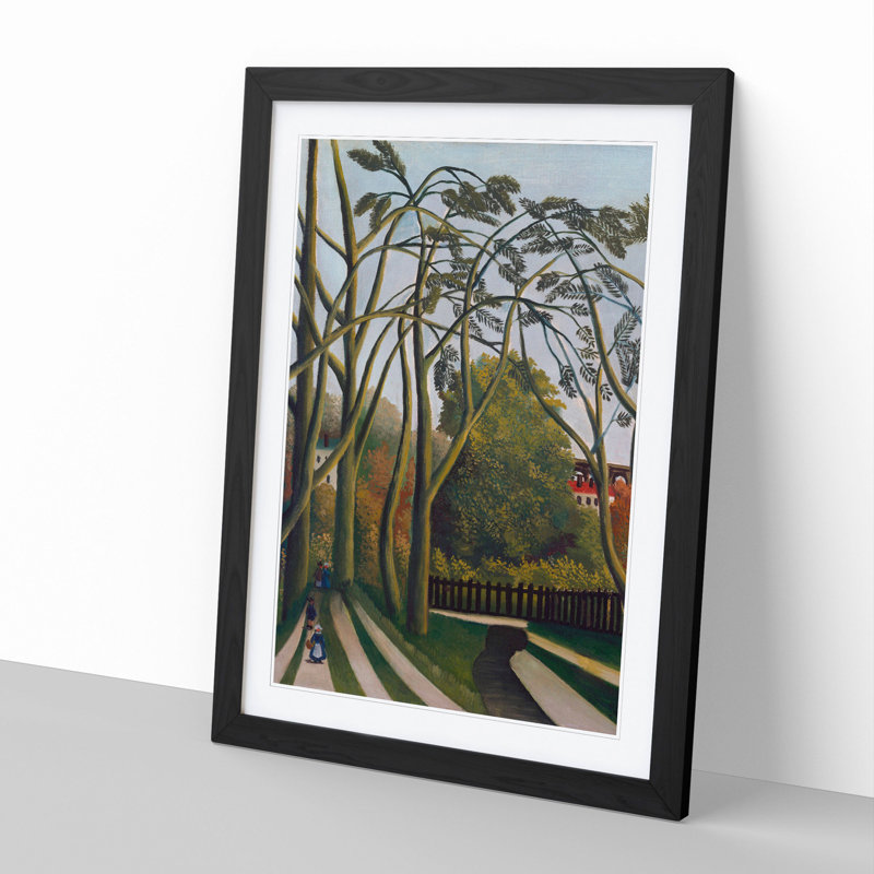 The Banks of the Bievre by Henri Rousseau - Picture Frame Painting, 65cm H x 48cm W x 2cm D, Black