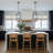 5-lamp matte black adjustable iron pendant light